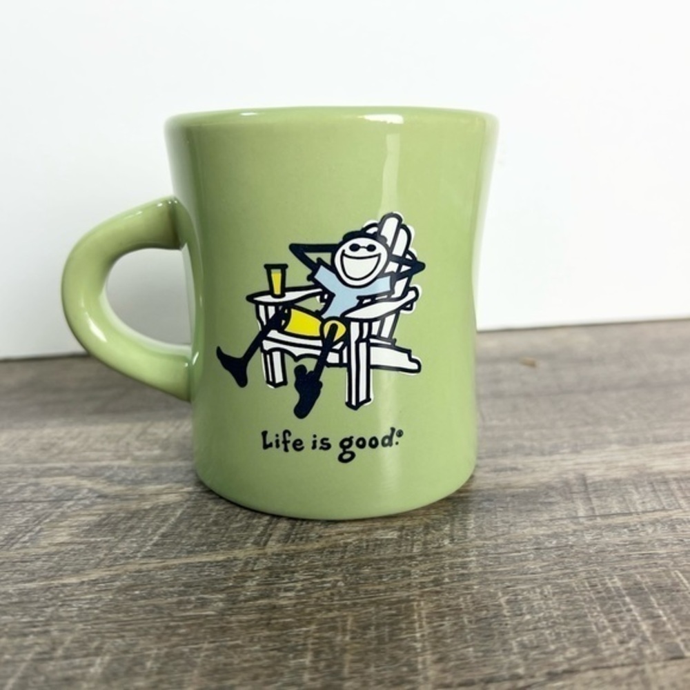 Life Is Good Adirondack Chair Sage‎ Green Mug coffee cup